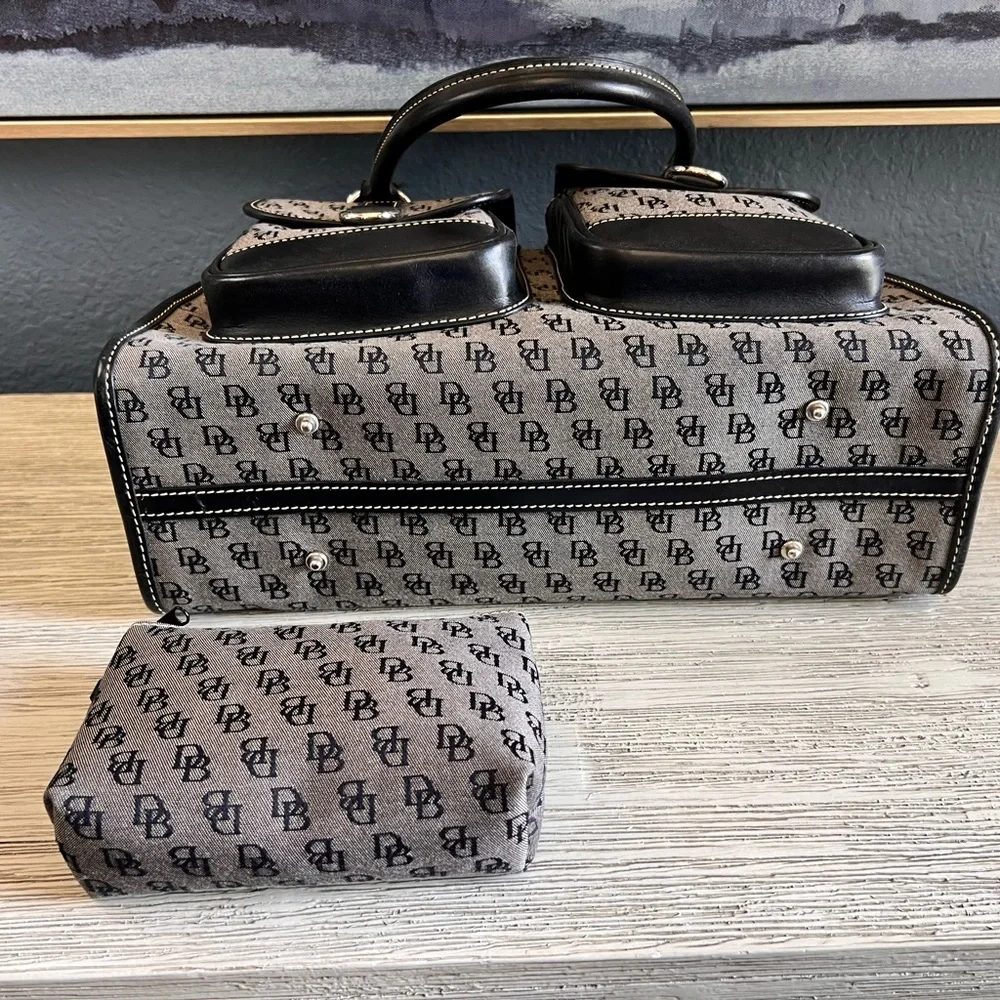 Dooney & Bourke Black Monogram Satchel with Pouches
